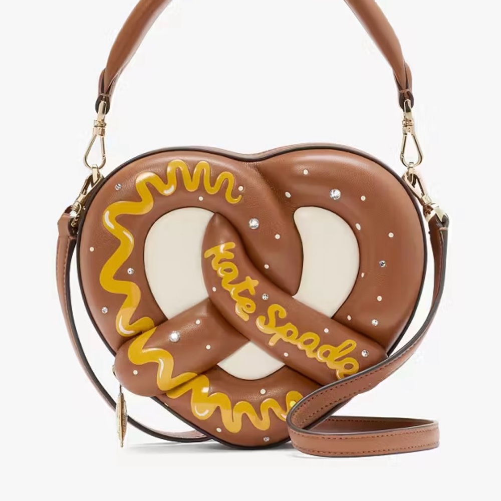 Brown Leather Crossbody Bag Kate spade NYC 3D Pretzel Crossbody